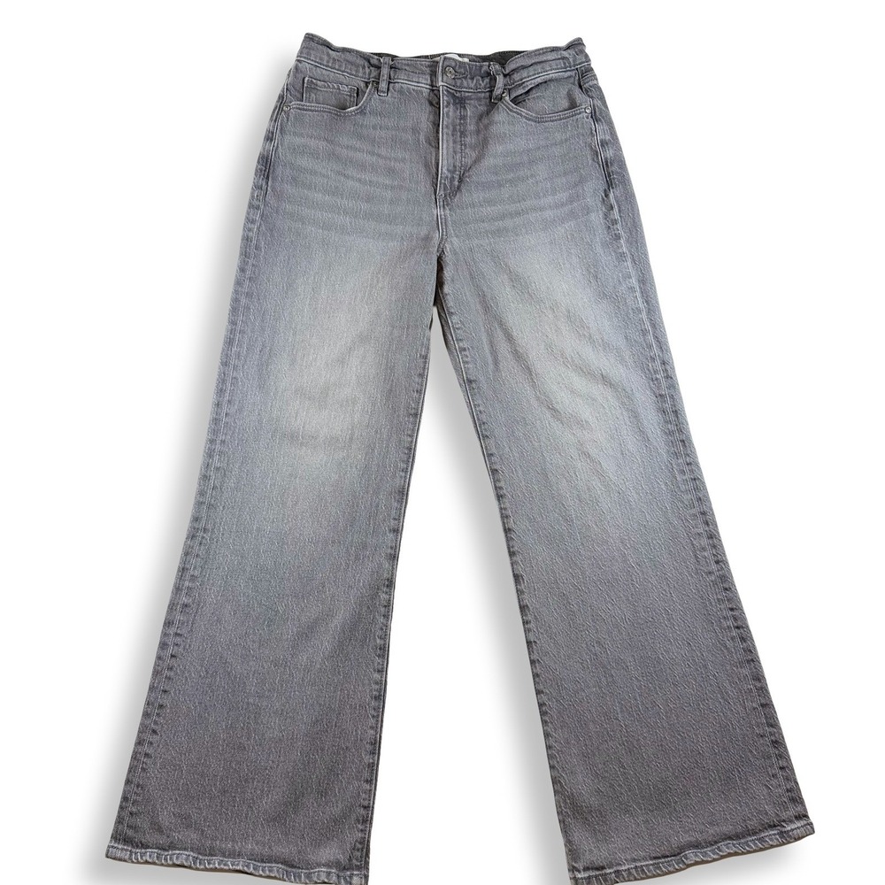 LOFT The Wide Leg Grey High Rise Denim Jeans Size 8 29 Womens Casual Classic